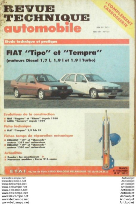 Revue Technique Automobile Fiat Tipo & Tempra Lada Renault 19  #527