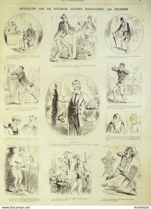 La Caricature 1880 n° 11 Le divorce Draner Robida Trick