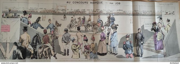 La Caricature 1885 n°276 Concours hippique voitures Job Barret