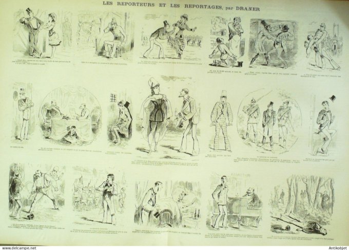 La Caricature 1880 n°  28 Code du duel à l'usage des Journalistes Robida Trick Draner