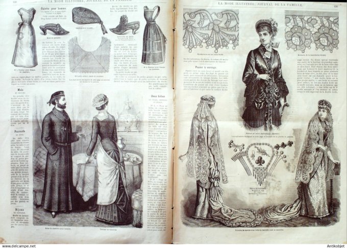 La Mode illustrée journal + gravure associée 1882 # 17