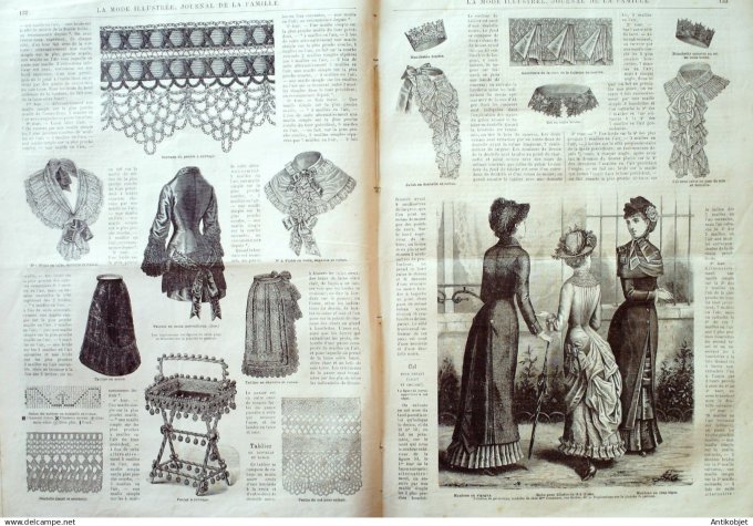 La Mode illustrée journal + gravure associée 1882 # 17