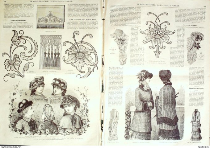 La Mode illustrée journal + gravure associée 1881 # 38