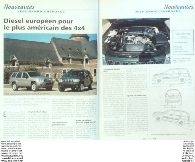 Revue Technique Automobile Fiat Stilo Peugeot 306 Jeep Cherokee  #646