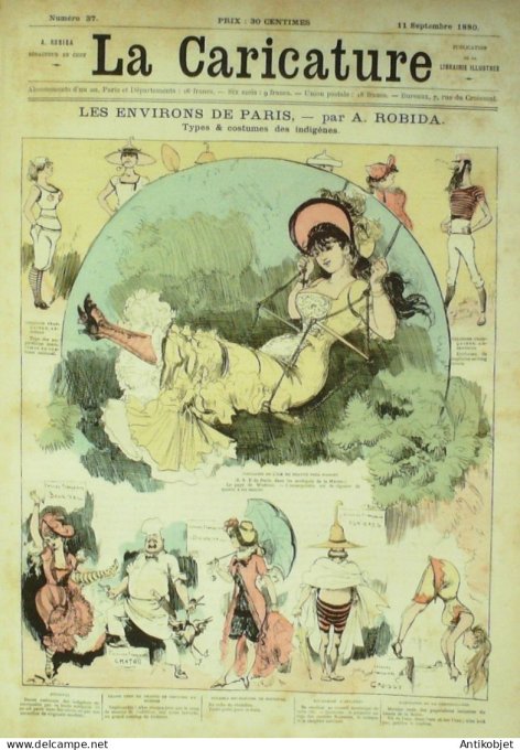 La Caricature 1880 n°  37 Environs de Paris Robida Draner Trick