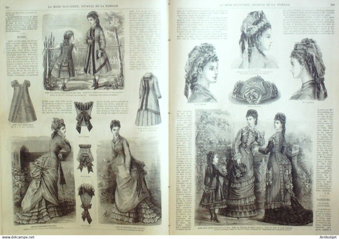 La Mode illustrée journal + gravure associée 1876 # 34