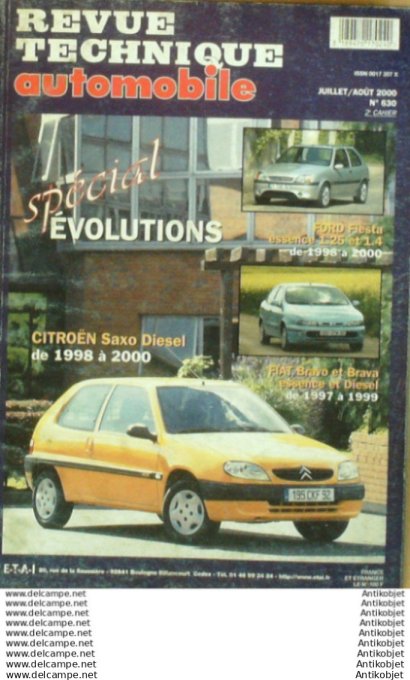 R.T Automobile Ford Fiesta Citroën Saxo Fiat Bravo & Brava   # 630