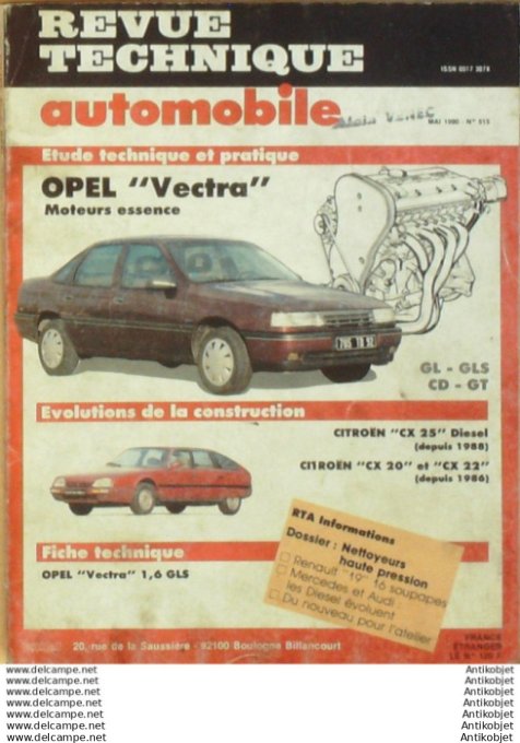 R.T Automobile Opel Vectra E 1.6 GLS Citroën CX 20/25 D   # 515