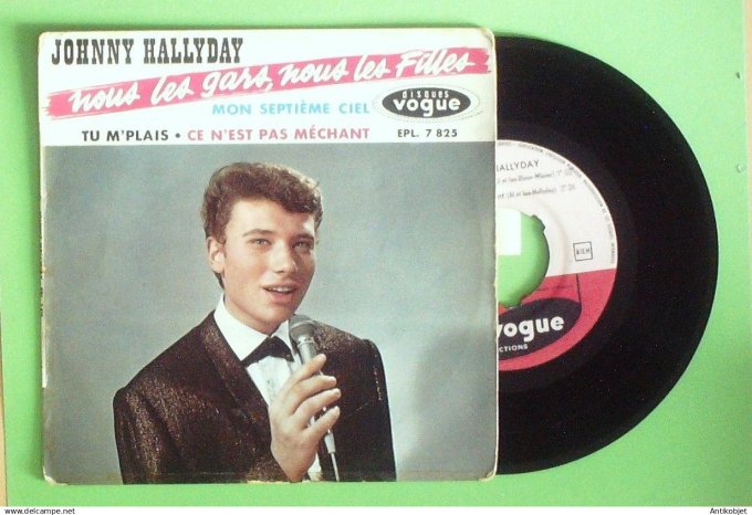 Hallyday Johnny 45T EP Nous les gars nous les filles (languette) 1961