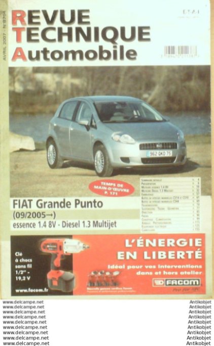 Revue Technique Automobile Fiat Punto 09/2005  #704