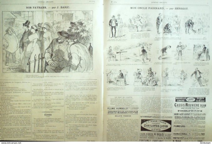 Le Journal Amusant 1890 n°1774 Consigne m él étairre Baccarat dans la montagne  papillonnades des va