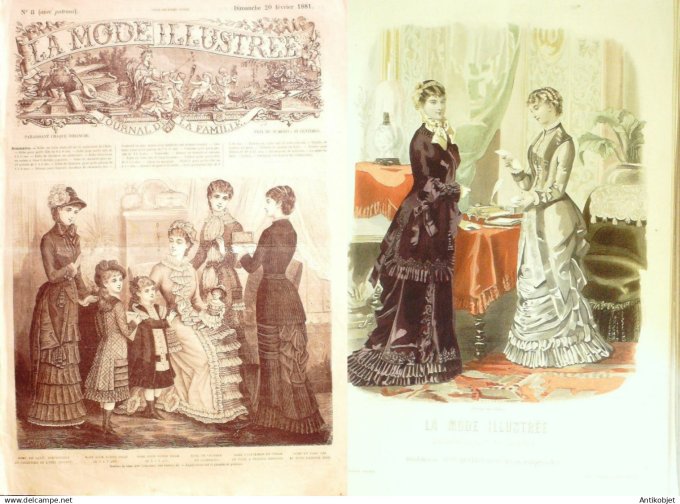 La Mode illustrée journal + gravure associée 1881 #  8