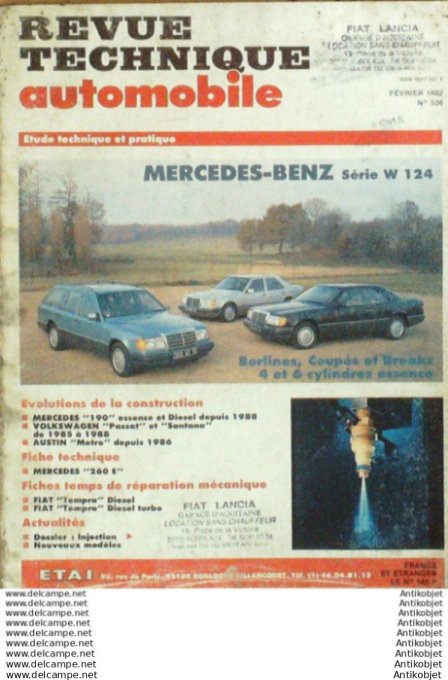 Revue Technique Automobile Mercedes-Benz W124 190 VW Passat Fiat Tempra  #536