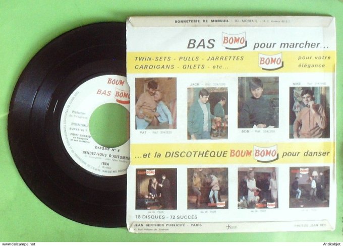 Thibaud Pierre Orchestre 45T EP Disk 6 Sous quelle étoile suis-je né (pub bas Bomo) 1958