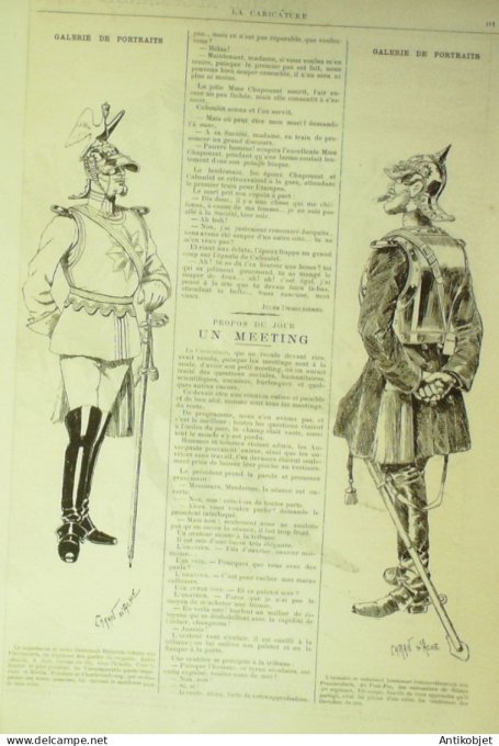 La Caricature 1884 n°260 Armée Allemande Cuirassiers Caran d'Ache