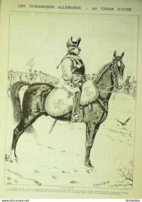 La Caricature 1884 n°260 Armée Allemande Cuirassiers Caran d'Ache