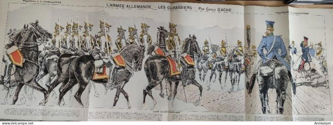 La Caricature 1884 n°260 Armée Allemande Cuirassiers Caran d'Ache