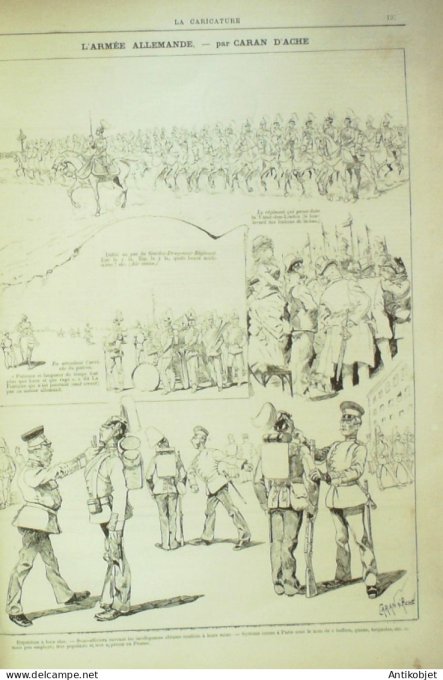 La Caricature 1883 n°181 Armée Allemande Caran d'Ache