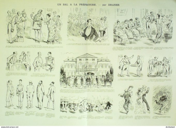 La Caricature 1883 n°168 Bal à la Préfecture Draner Valse Faria Trock