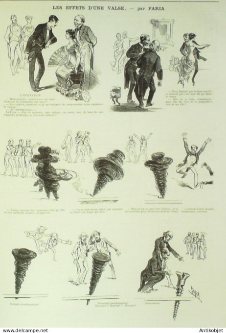 La Caricature 1883 n°168 Bal à la Préfecture Draner Valse Faria Trock