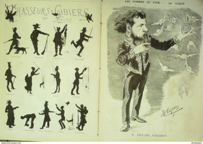 La Caricature 1884 n°258 Colonel Ramolloff Draner Pailleron par Luque Gino gibiers