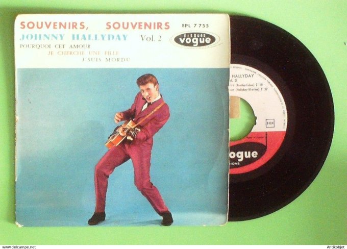 Hallyday Johnny 45T EP Souvenirs souvenirs (languette) 1965