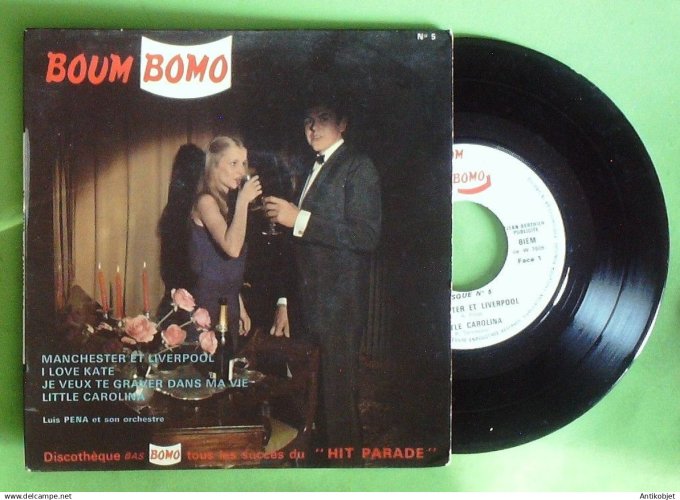 Pena Luis Orchestre 45T EP Disk 5 Little Carolina (pub bas Bomo) 1961