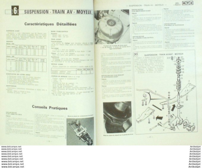 Revue Technique Automobile Opel Ascona Renault 18 & R20  #424