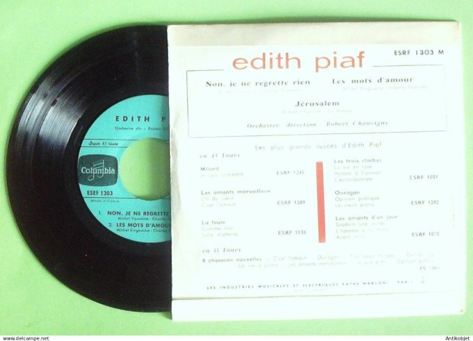 Piaf Edith 45T EP Non je ne regrette rien 1960