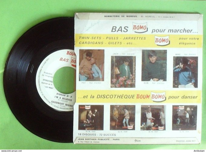 Les Pros Orchestre 45T EP Disk 8 I'm a believer (pub bas Bomo) 1959