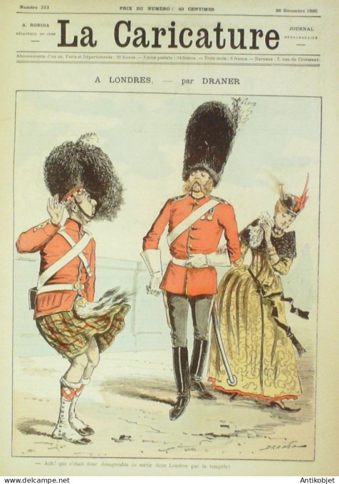 La Caricature 1885 n°313 Londres Draner Georgette Sardou Sorel Caran d'Ache Loys