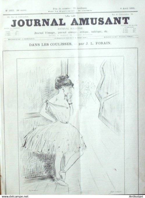 Le Journal Amusant 1891 n°1805 Pédagoguenardises'oeil du Gabelou port de mer