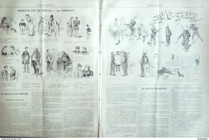 Le Journal Amusant 1891 n°1805 Pédagoguenardises'oeil du Gabelou port de mer