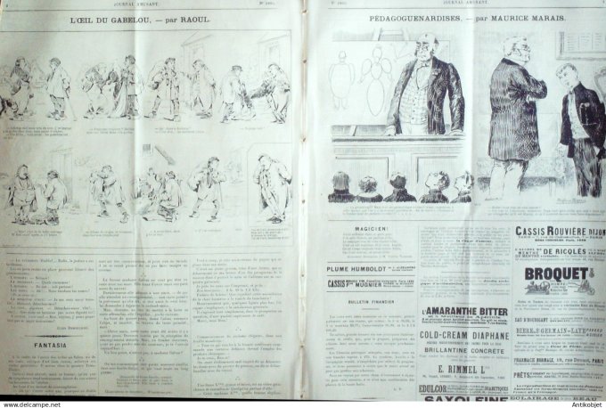 Le Journal Amusant 1891 n°1805 Pédagoguenardises'oeil du Gabelou port de mer