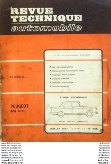 Revue Technique Automobile Peugeot 404  #255