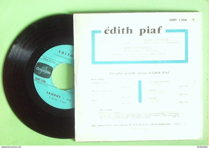 Piaf Edith 45T EP Exodus 1961