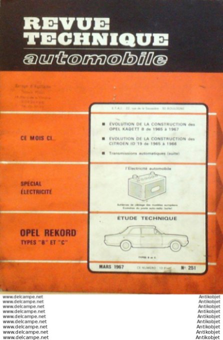 R.T Automobile Opel Rekord Kadett Citroën ID 19   # 251