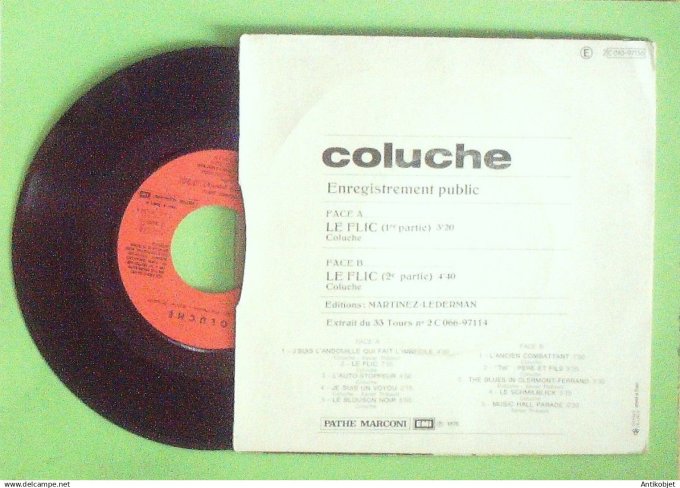 Coluche 45T SP Le Flic 1975