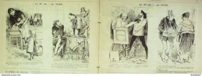 La Caricature 1884 n°227 Colonel Ramollot en révision chasse aux loups Jacot Caran d'Ache