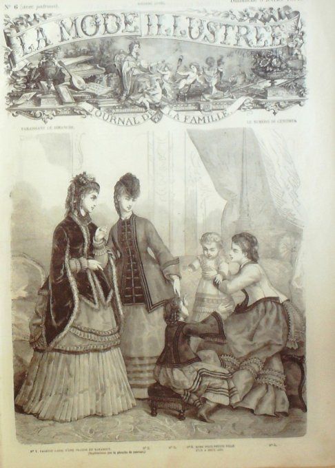 Journal Mode illustrée 1871 #  6 Paletit & robe fillettes