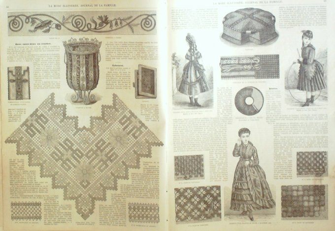 Journal Mode illustrée 1873 #  6 Toilettes d'intérieur