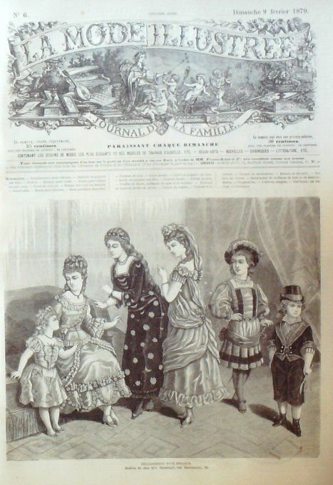 Journal Mode illustrée 1879 #  6 Travestissements enfants