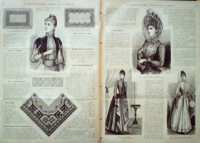 Journal Mode illustrée 1889 #  6 Robes en Pékin