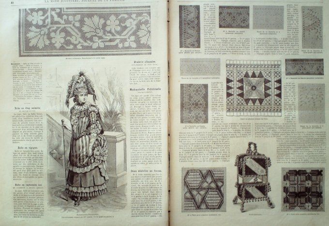 Journal Mode illustrée 1884 #  6 Robes en drap & cachemire