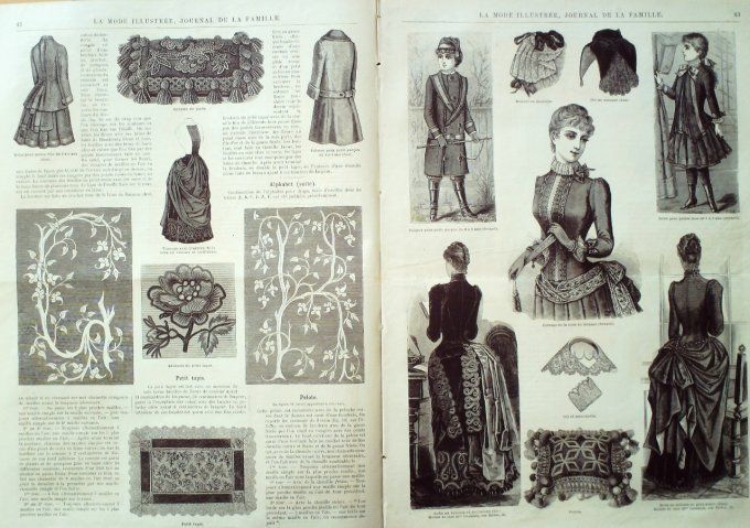 Journal Mode illustrée 1885 #  6 Robe en lainage et jupe