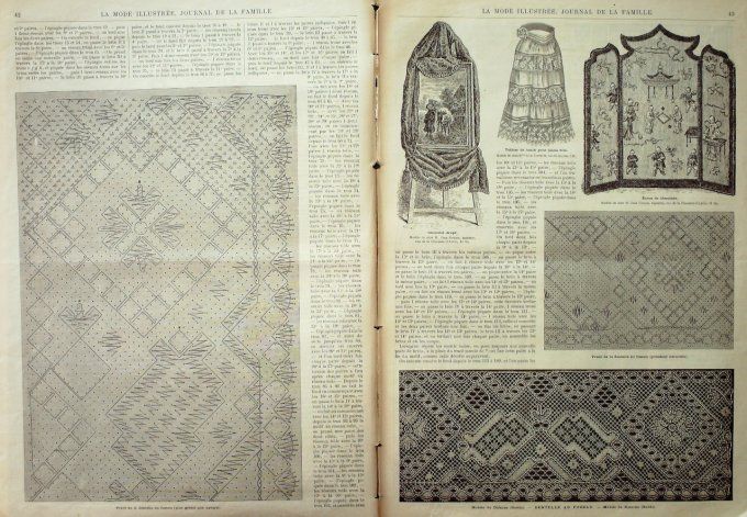 Journal Mode illustrée 1891 #  6 Robe drap & velours