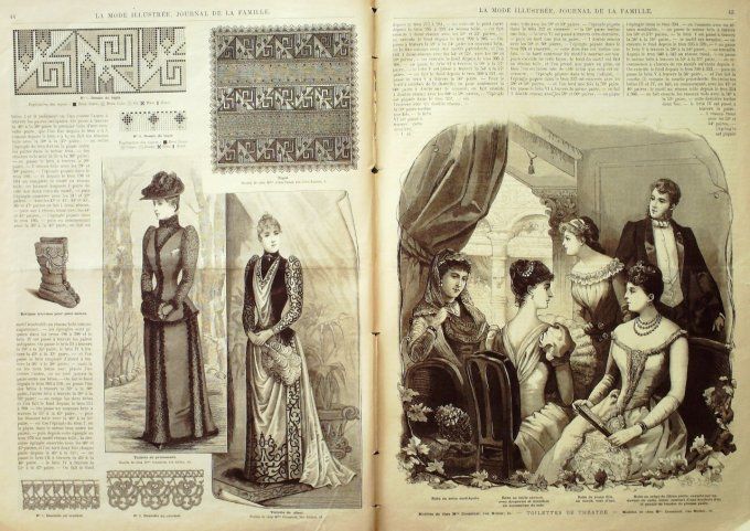 Journal Mode illustrée 1891 #  6 Robe drap & velours