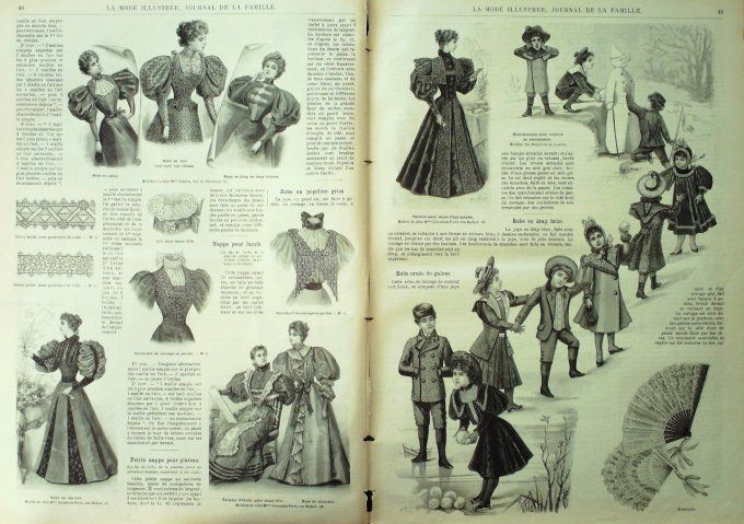 Journal Mode illustrée 1896 #  6 Robe de réception 