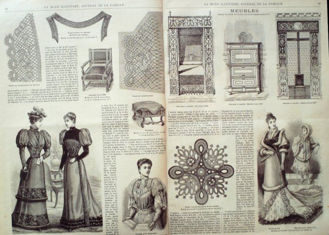 Journal Mode illustrée 1893 #  6 Robes en soie & satin