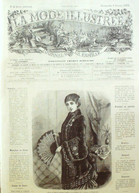 Journal Mode illustrée 1882 #  6 Sortie de bal peluche